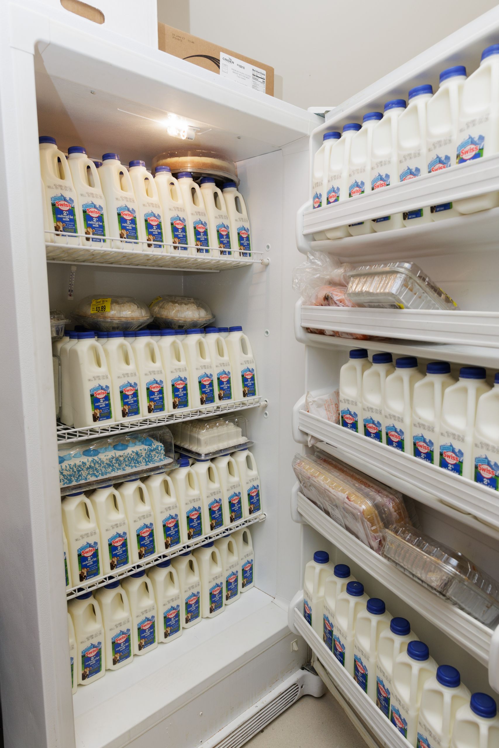 LCCL- Pantry Fridge Fridge at LCCL Pantry, full of milk and cakes